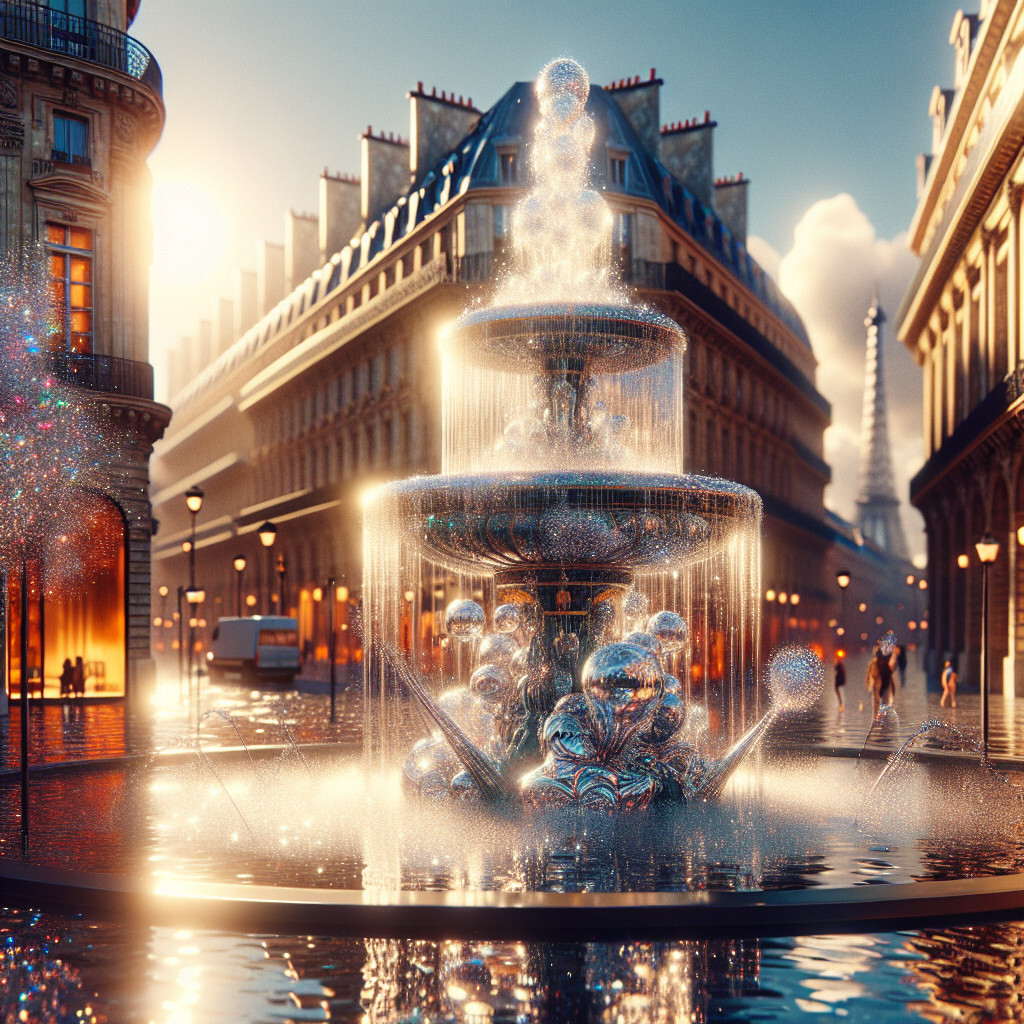 sparkling water fountain paris